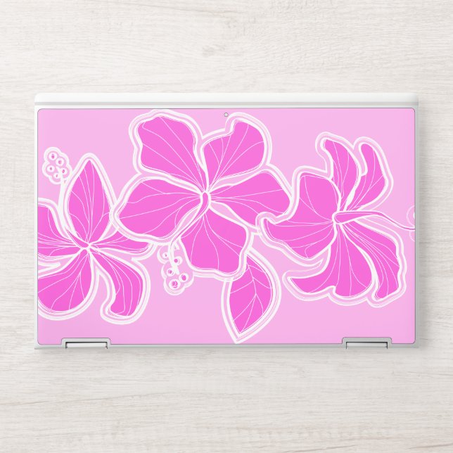 Kailua Hibiscus Hawaiian Floral Pink HP Laptop Skin (Front)