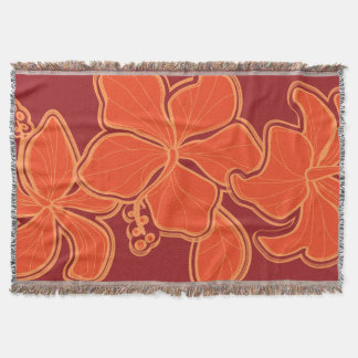 Kailua Hibiscus Hawaiian Floral Throw Blanket