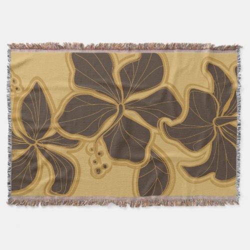 Kailua Hibiscus Hawaiian Floral Throw Blanket