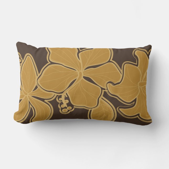 Kailua Hibiscus Hawaiian Reversible Lumbar Pillow (Front)