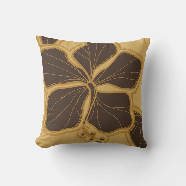 Kailua Hibiscus Hawaiian Reversible Square Pillow (Front)