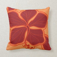 Kailua Hibiscus Hawaiian Reversible Square Pillow