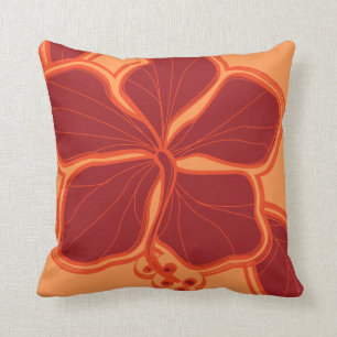 Kailua Hibiscus Hawaiian Reversible Square Pillow