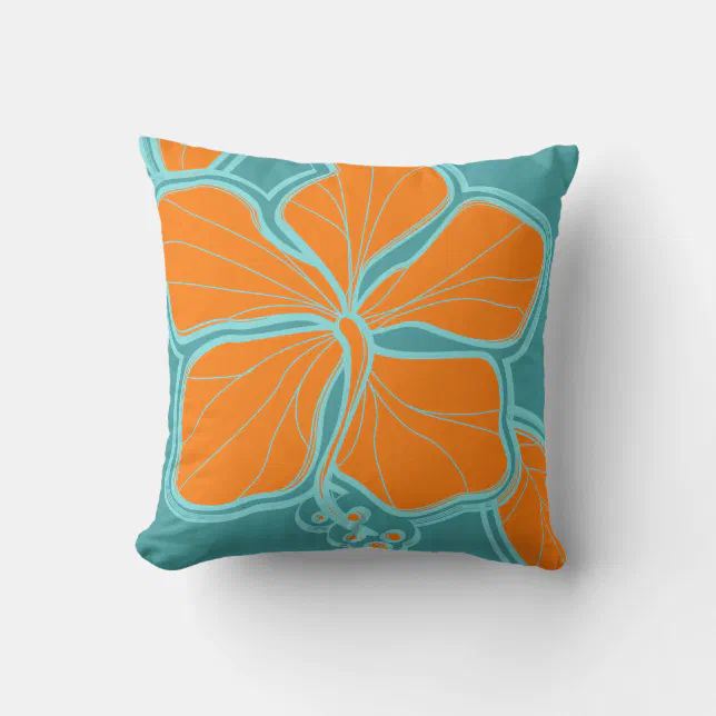 Kailua Hibiscus Hawaiian Reversible Square Pillow Zazzle