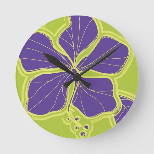 Kailua Hibiscus Hawaiian Wall Clocks (Front)