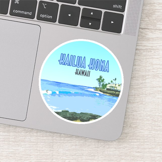 Kailua Kona Big Island Hawaii Vintage Sticker (Detail)