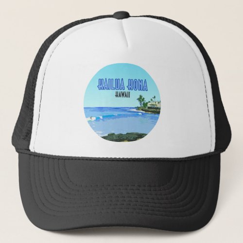 Kailua Kona Big Island Hawaii Vintage Trucker Hat