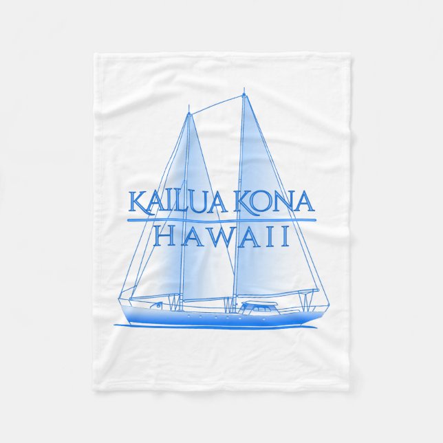 Kailua Kona Coastal Nautical Sailing Sailor Fleece Blanket (Front)