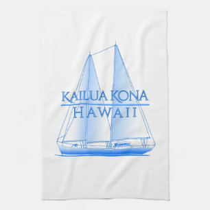 Kailua Kona Coastal Nautical Sailing Sailor Kitchen Towel