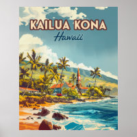 Kailua Kona Hawaii Big Island Beach Vintage