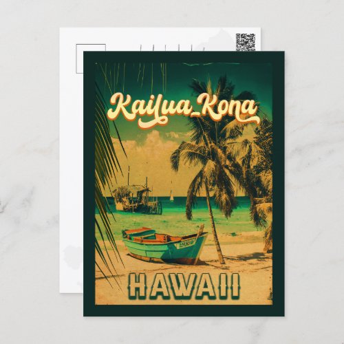 Kailua_Kona Hawaii Big Island Vintage 60s Postcard
