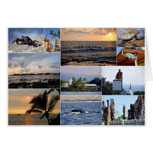 Kailua Kona Hawaii Collage Card (Front Horizontal)