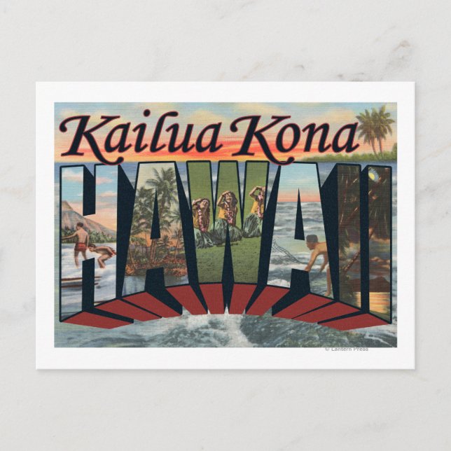 Kailua Kona, Hawaii - Large Letter Scenes Postcard (Front)