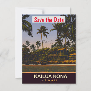 Kailua Kona Hawaii Palms Wedding Invitation