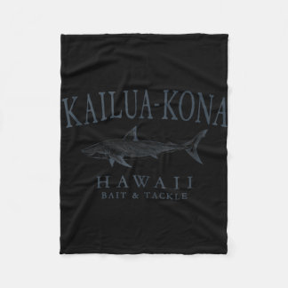 Kailua - kona hawaii shark retro slate art fishing fleece blanket
