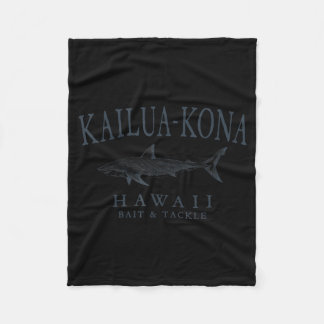 Kailua - kona hawaii shark retro slate art fishing fleece blanket