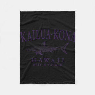 Kailua - kona hawaii shark vintage plum art fleece blanket