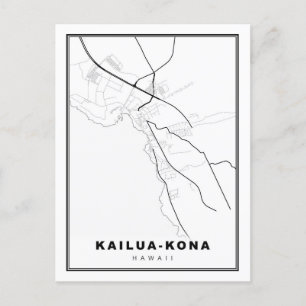 Kailua-Kona Map Postcard