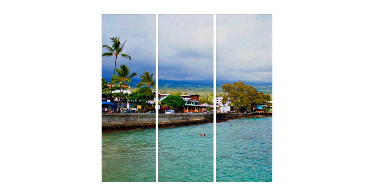 Kailua Kona Pier Hawaii Oil Paint Digital Art