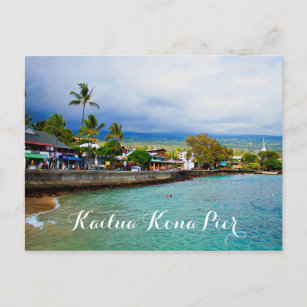 Kailua Kona Pier Hawaii Oil Paint Digital Art Postcard