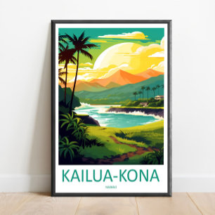 Kailua-Kona Travel Print Wall Art Kailua-Kona Wall