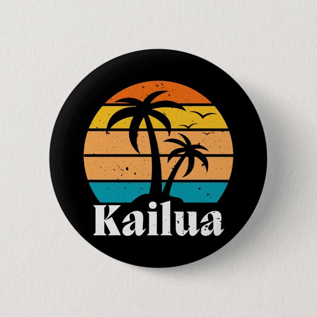 Kailua Retro Vintage Button (Front)