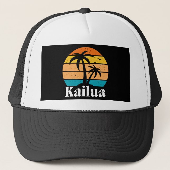 Kailua Retro Vintage Trucker Hat (Front)