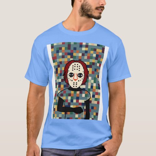 Kain Pixelated Female Character with Dark Eyes and T_Shirt