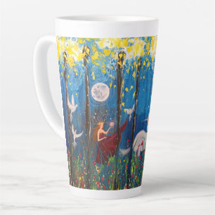 Kairos Woman and Unicorn Fantasy Art Latte Mug