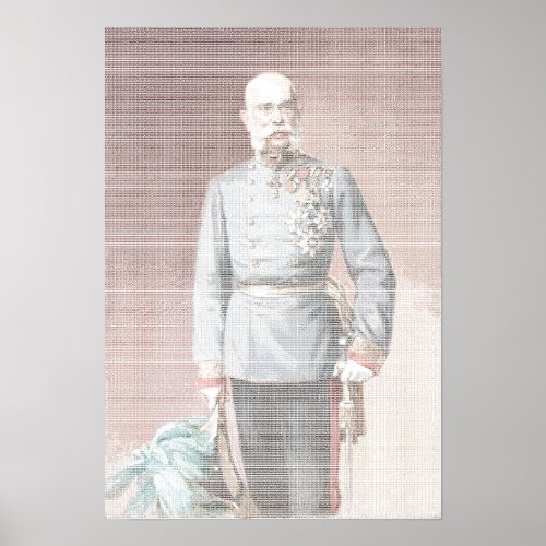 Kaiser Franz Josep Austria ASCII drawing Poster