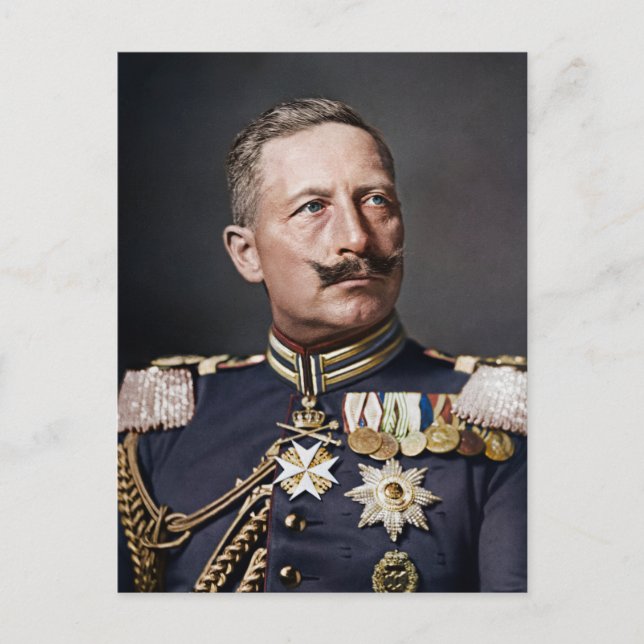 Kaiser Wilhelm II 1908 colorized Postcard (Front)