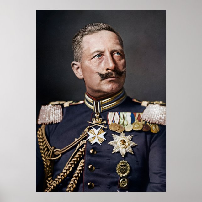 Kaiser Wilhelm II 1908 colorized Poster (Front)
