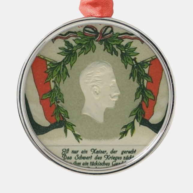 Kaiser Wilhelm II Metal Ornament (Front)