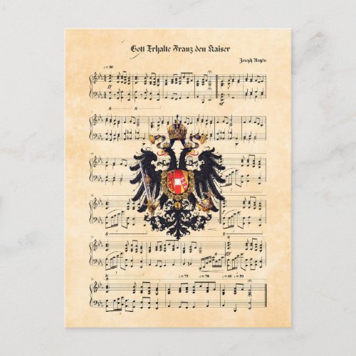 Kaiserhymne Austrian Emperors Hymn Postcard