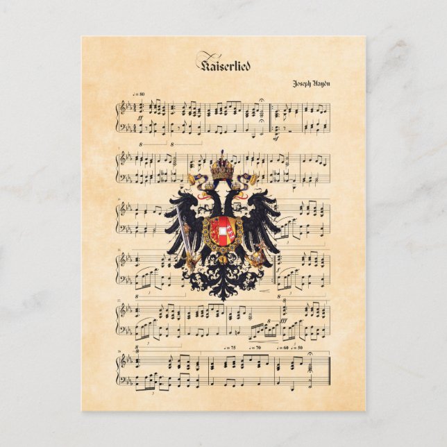 Kaiserlied, Austrian emperor's hymn Postcard (Front)