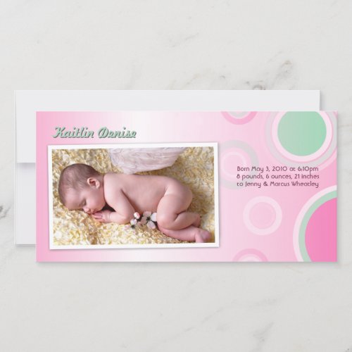 Kaitlin Denise Birth Announcement Photo Cards