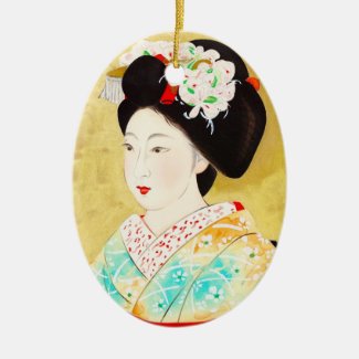 Kajiwara Hisako A Kyoto Maiko geisha fine art Ceramic Ornament