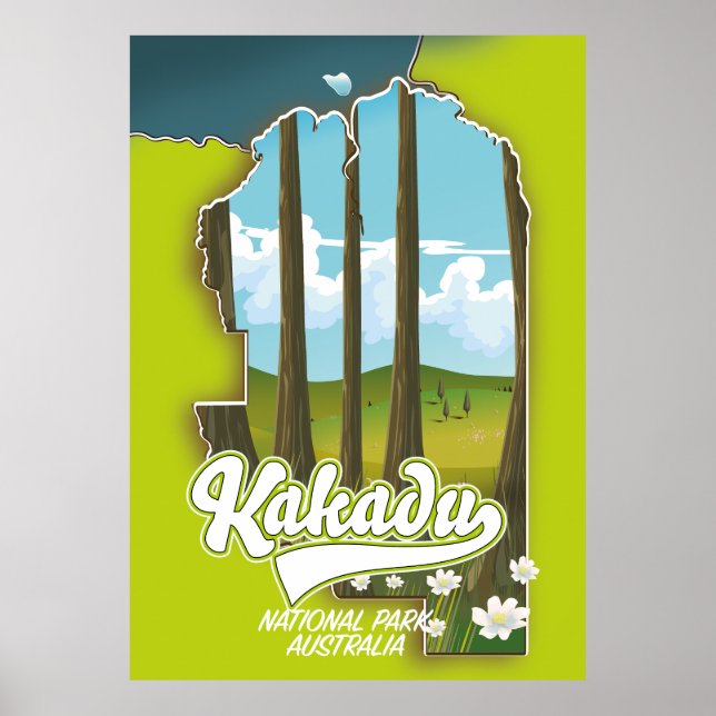 Kakadu national park Australia map Poster (Front)