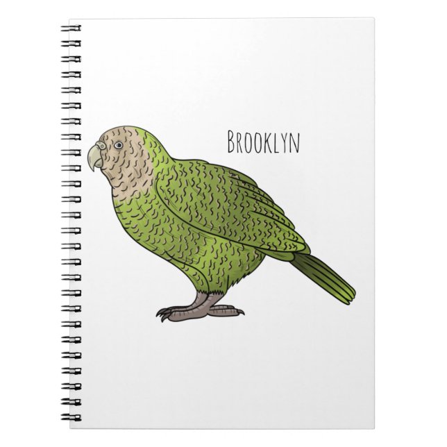 Kakapo bird card illustration notebook (Front)