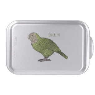 Kakapo bird cartoon illustration cake pan