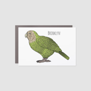 Kakapo bird cartoon illustration car magnet