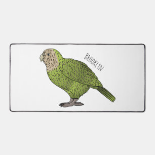 Kakapo bird cartoon illustration  desk mat