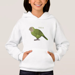 Kakapo bird cartoon illustration hoodie