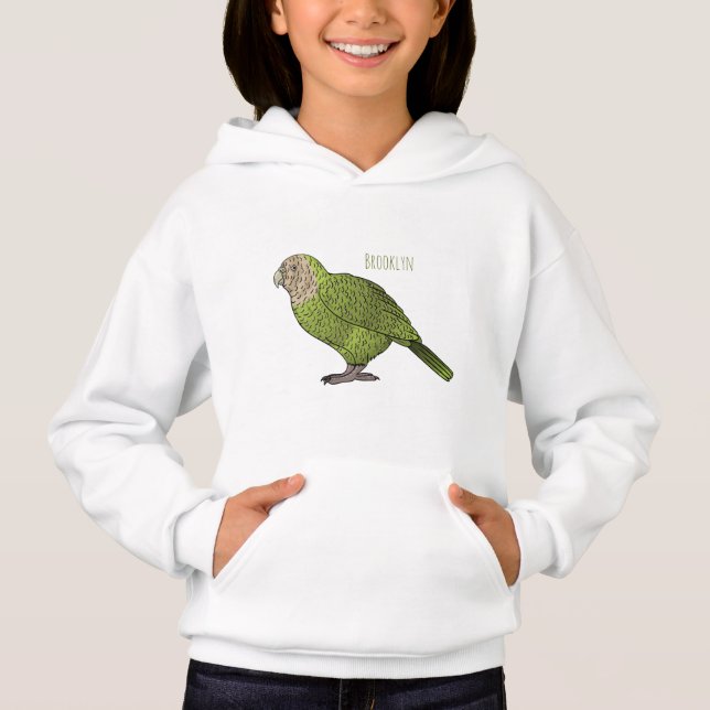 Kakapo bird cartoon illustration  hoodie (Front)
