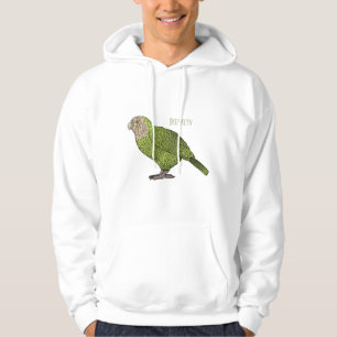 Kakapo bird cartoon illustration hoodie