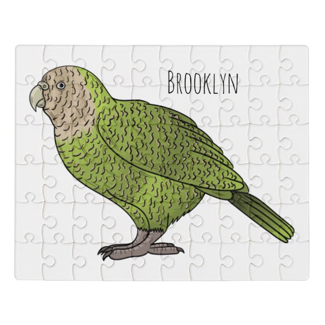 Kakapo bird cartoon illustration jigsaw puzzle (Puzzle Horizontal)