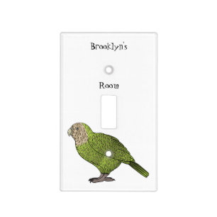 Kakapo bird cartoon illustration light switch cover