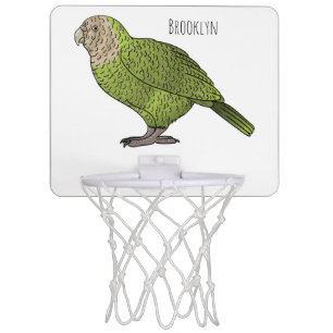Kakapo bird cartoon illustration mini basketball hoop