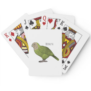 Kakapo bird cartoon illustration  poker cards