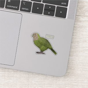 Kakapo bird cartoon illustration sticker